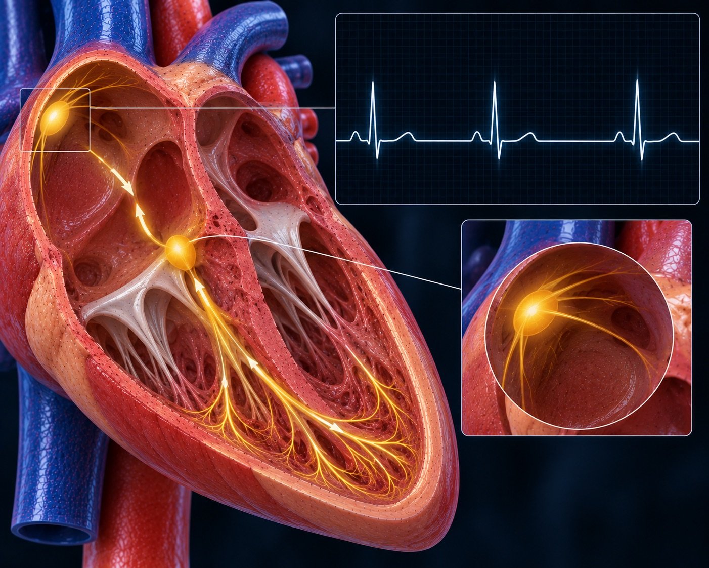 Bradikardi sırasında görülen yavaş, düzenli EKG ritmi