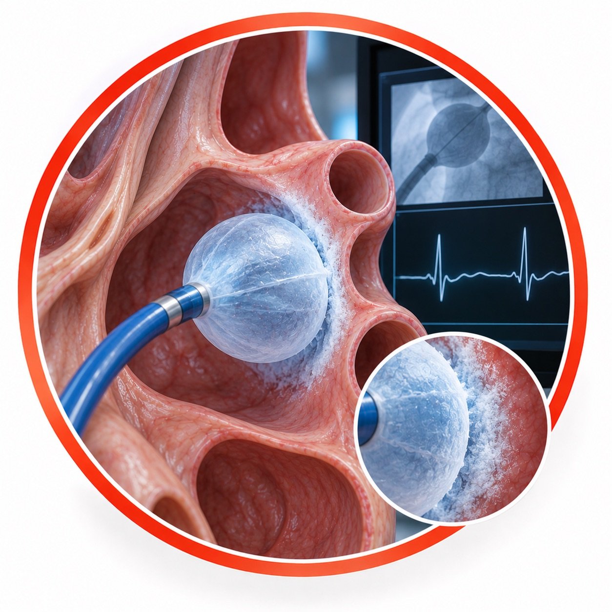 Kriyoballonun pulmoner ven girişindeki konumu